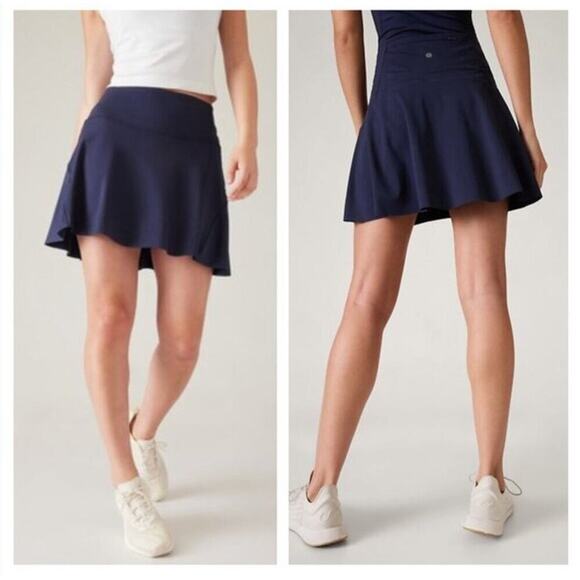 Athleta Womens Ace Tennis Skort 15.5" Size 1X Blue Golf Tennis Pockets #657683 - Picture 1 of 9